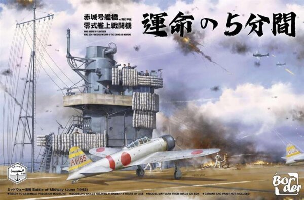 1/35 Akagi Bridge w/Flight Deck and A6M2 Zero Fighter