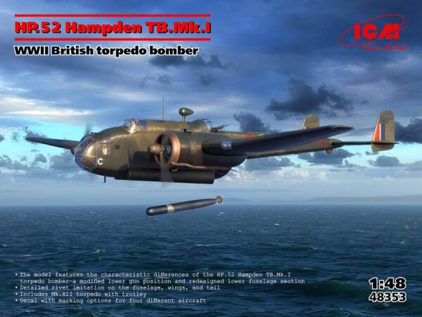 1/48 HP.52 Hampden TB.Mk.I WWII British Torpedo Bomber