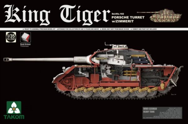 1/35 King Tiger - Sd.Kfz.182 Porsche Turret w/Zimmerit