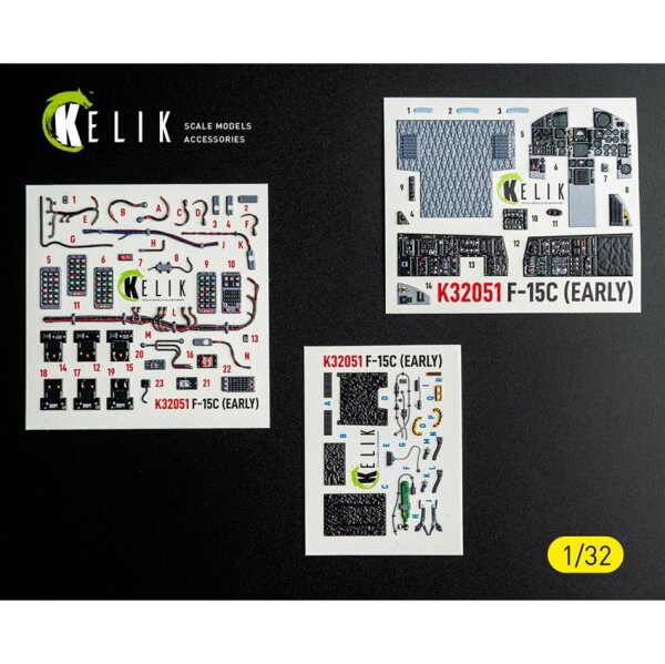 F-15C Early Interior 3D Decals for Tamiya Kit 1:32