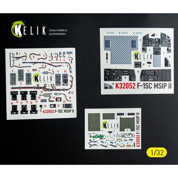 F-15C MSIP II Interior 3D Decals for Tamiya Kit 1:32