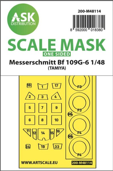 Messerschmitt Bf 109G-6 one-sided Express Mask for Tamiya in 1:48