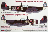 Spitfire Mk.IXC 2 decal versions: DU-N , NN-N