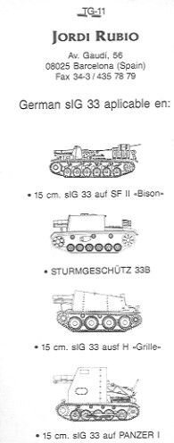 150mm sIG33 L/11: Bison, Grille, Stug .33