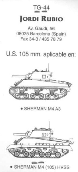 105mm US: Obús Sherman 105mm with mantlet